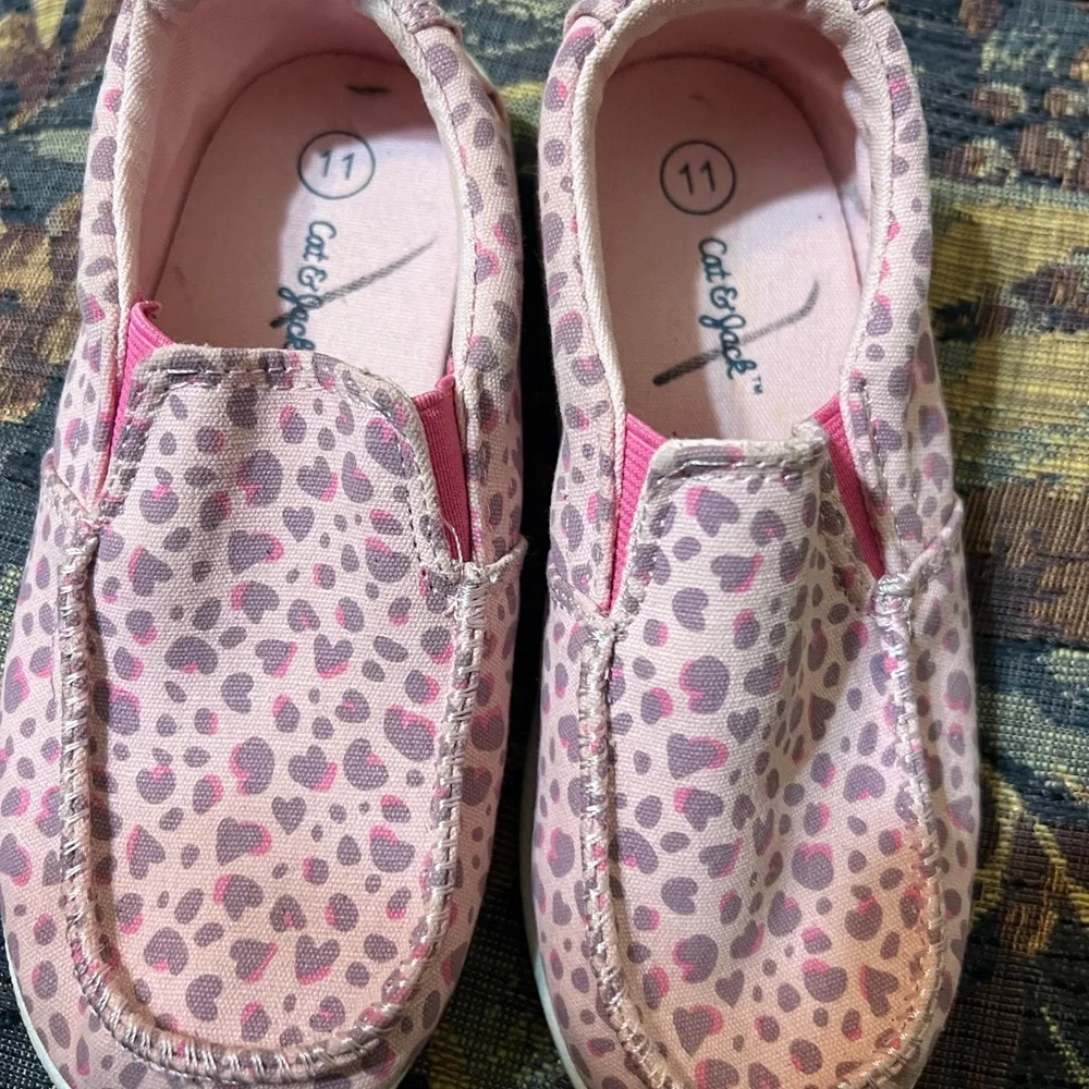 Cat & Jack Pink Leopard Print Kids Shoes Size 11
